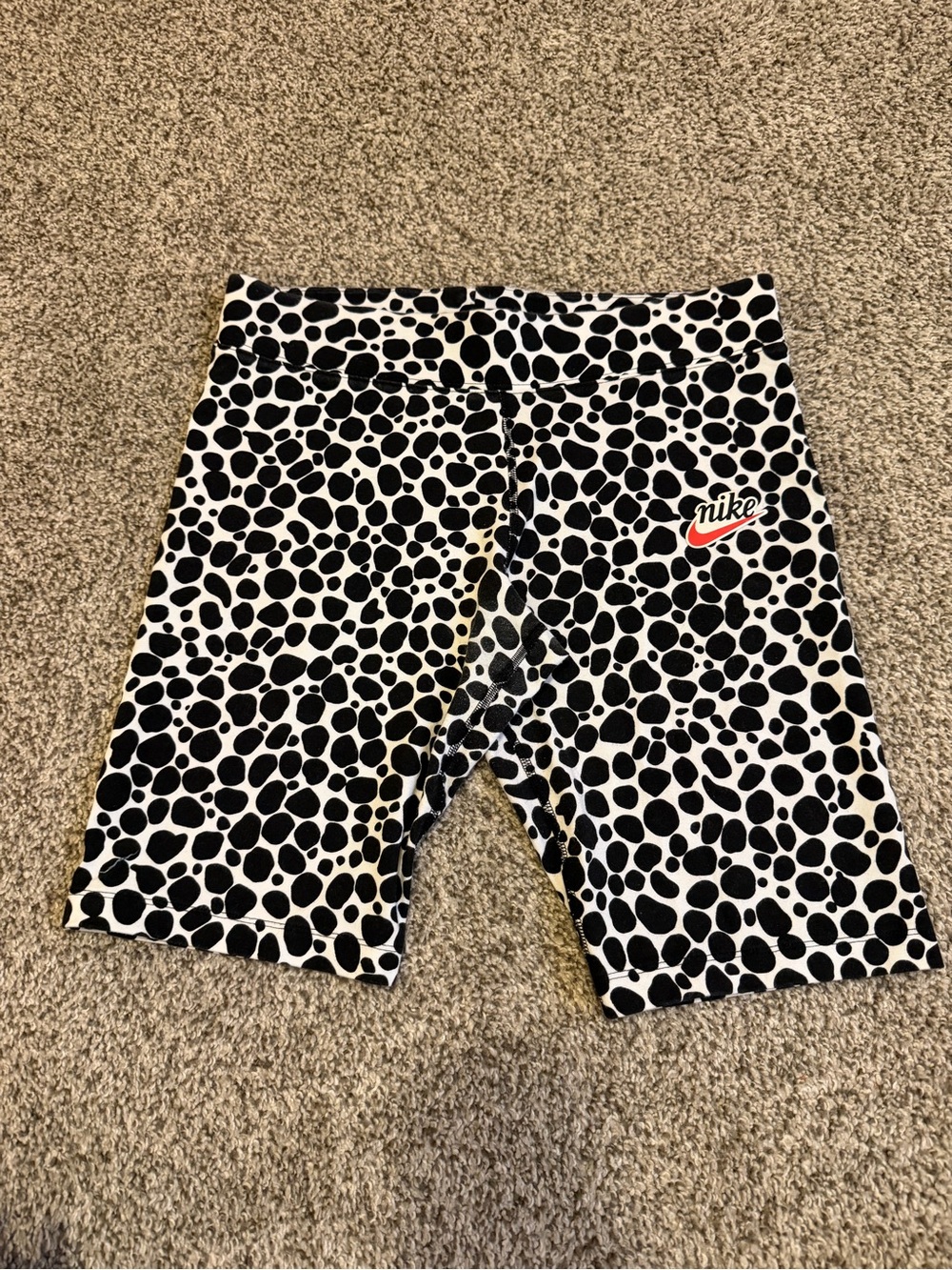 Nike Black & White Spot Print Biker Shorts